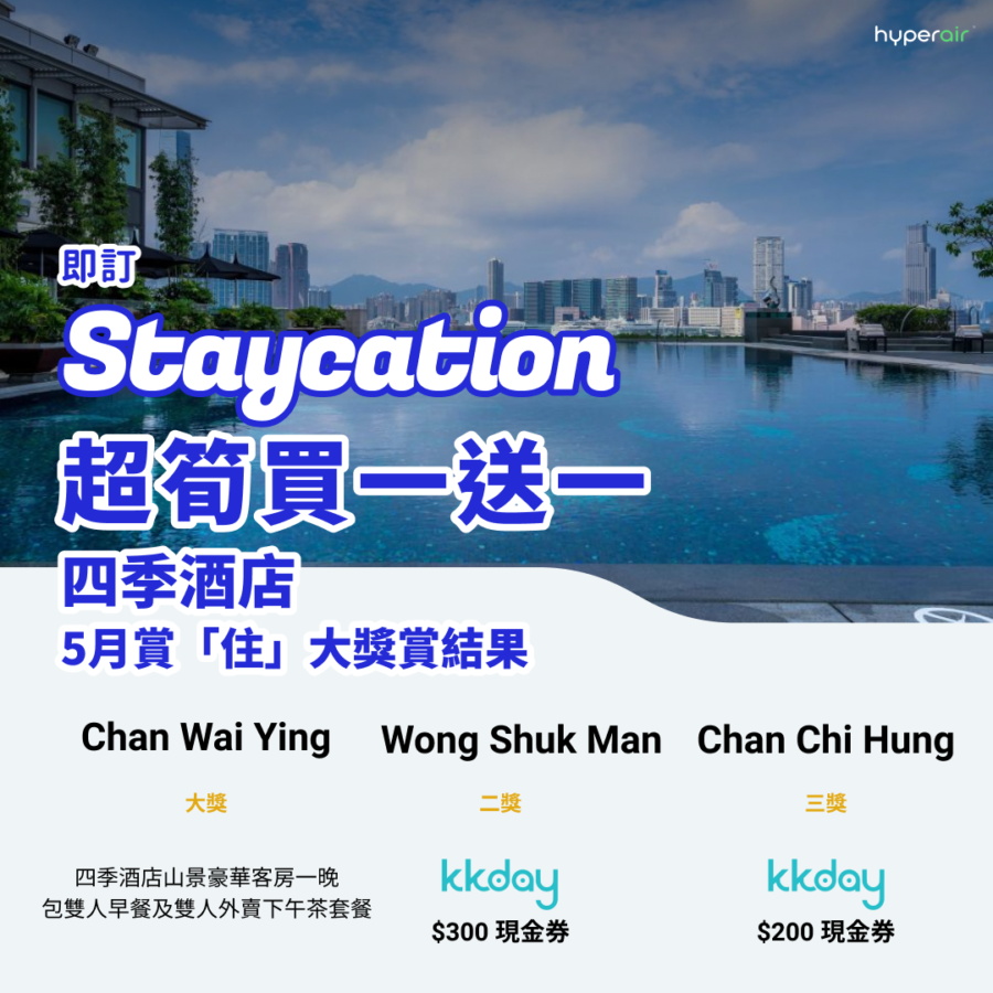 免費送你一晚 Staycation !5月賞「住」大獎賞結果公佈 1 20220501 Mayluckydrawresult