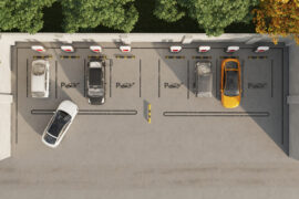 Top View Electric Cars Parking Lot 1 1 1